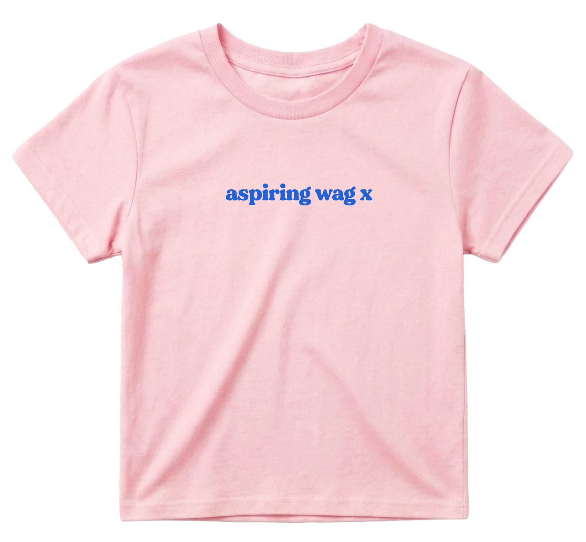 Sanfran Clothing Aspiring Wag Baby Tee T-Shirt Top World Football Shirt England Scotland Country Team 2026 Soccer Womens Flag Varsity Shirt Light Pink (Blue Text) - XS โ image 1