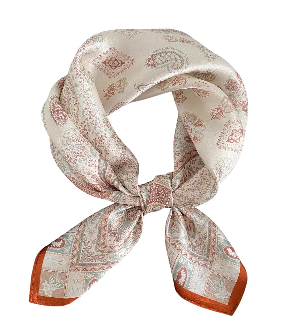 ANDANTINO 100% Mulberry Silk Scarf -21” Square Neckerchief with Gift Packed