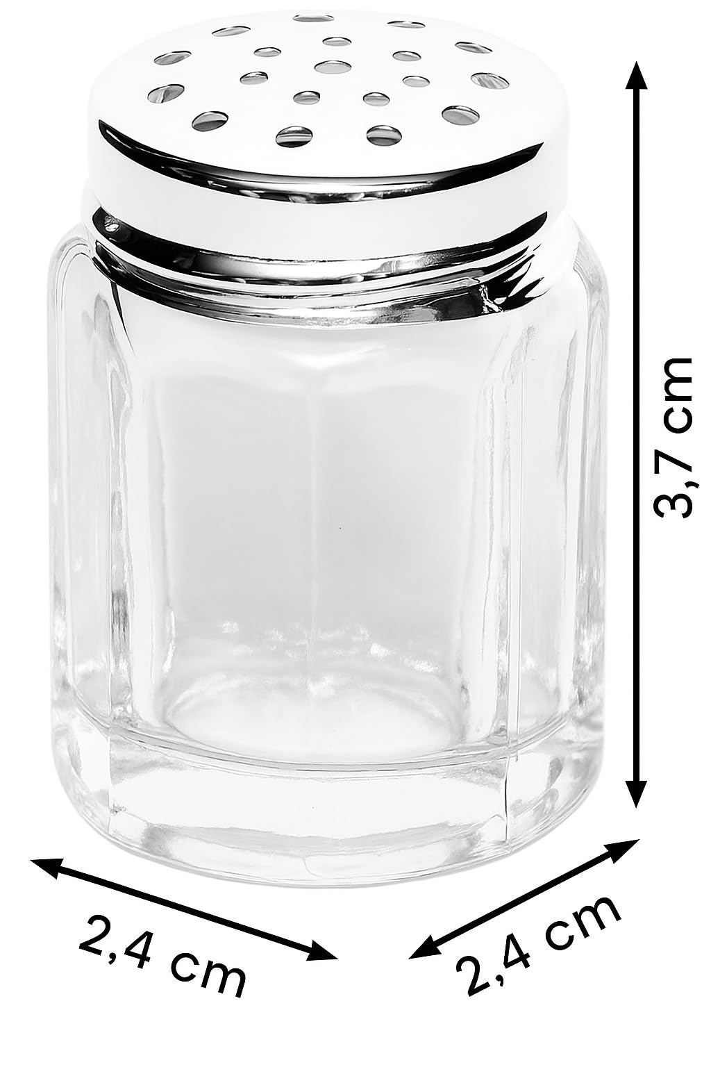Librum - Salero y pimentero de cristal fino, color plateado