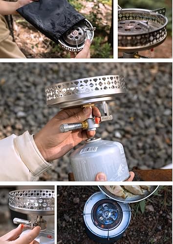 Miniatura 7 de CAMPINGMOON - Estufa portátil para acampar con soporte para ollas OD-4OD-4-ST