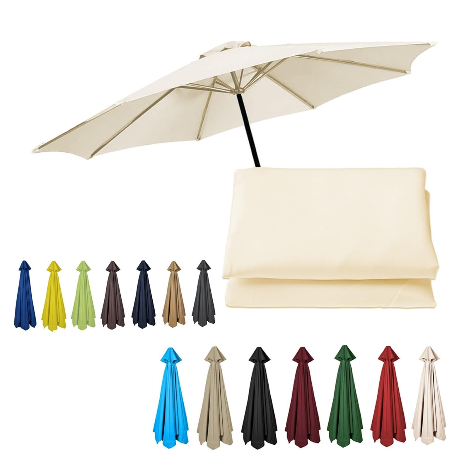 Replacement Parasol Canopy With Top Vent,Garden Umbrella Replacement Cover 2.0m 2.3m 2.5m 2.7m 3.0m 3.5m,Parasol Replacement Canopy 6 Arms/8 Arms For Garden Patio Beach Pool,Replacement Fabric