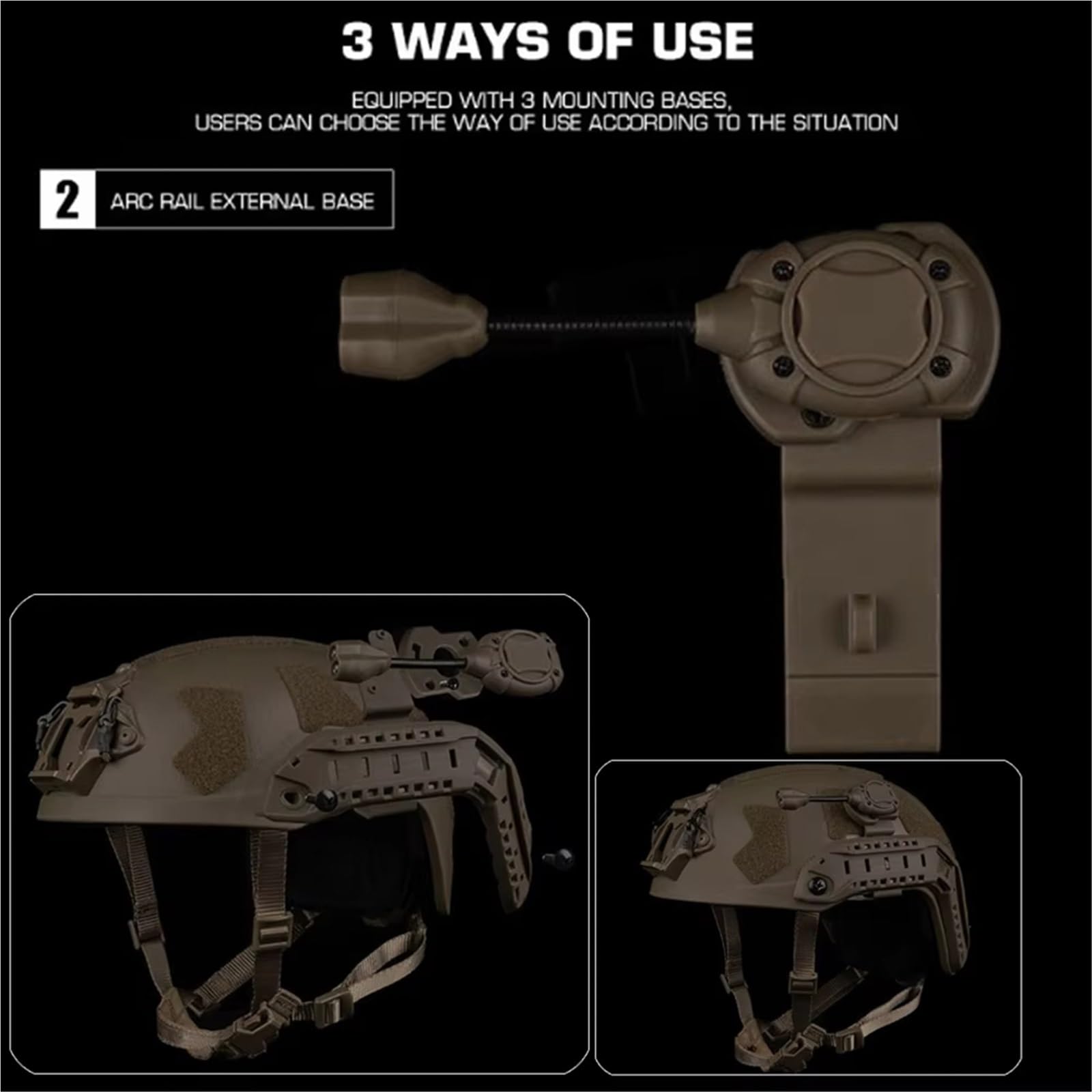 WLXW 3.0 Taktisches Helmlicht 4 Modus Rot/Grün/Blau/IR LED-Lampe Airsoft Jagd Radfahren Angeln Taschenlampe Energiesparend