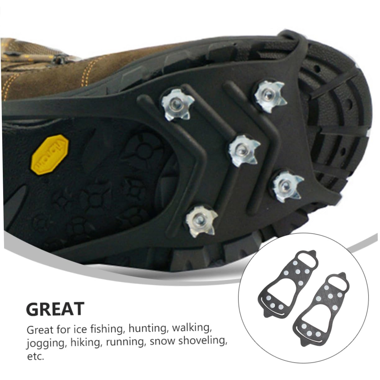 PACKOVE 1pair Outdoor Snowfield Cleats Non-Skid Crampon Shoe Cover Lightweight - Design for Hiking Climbing and Activities for Outdoor Enthusiasts