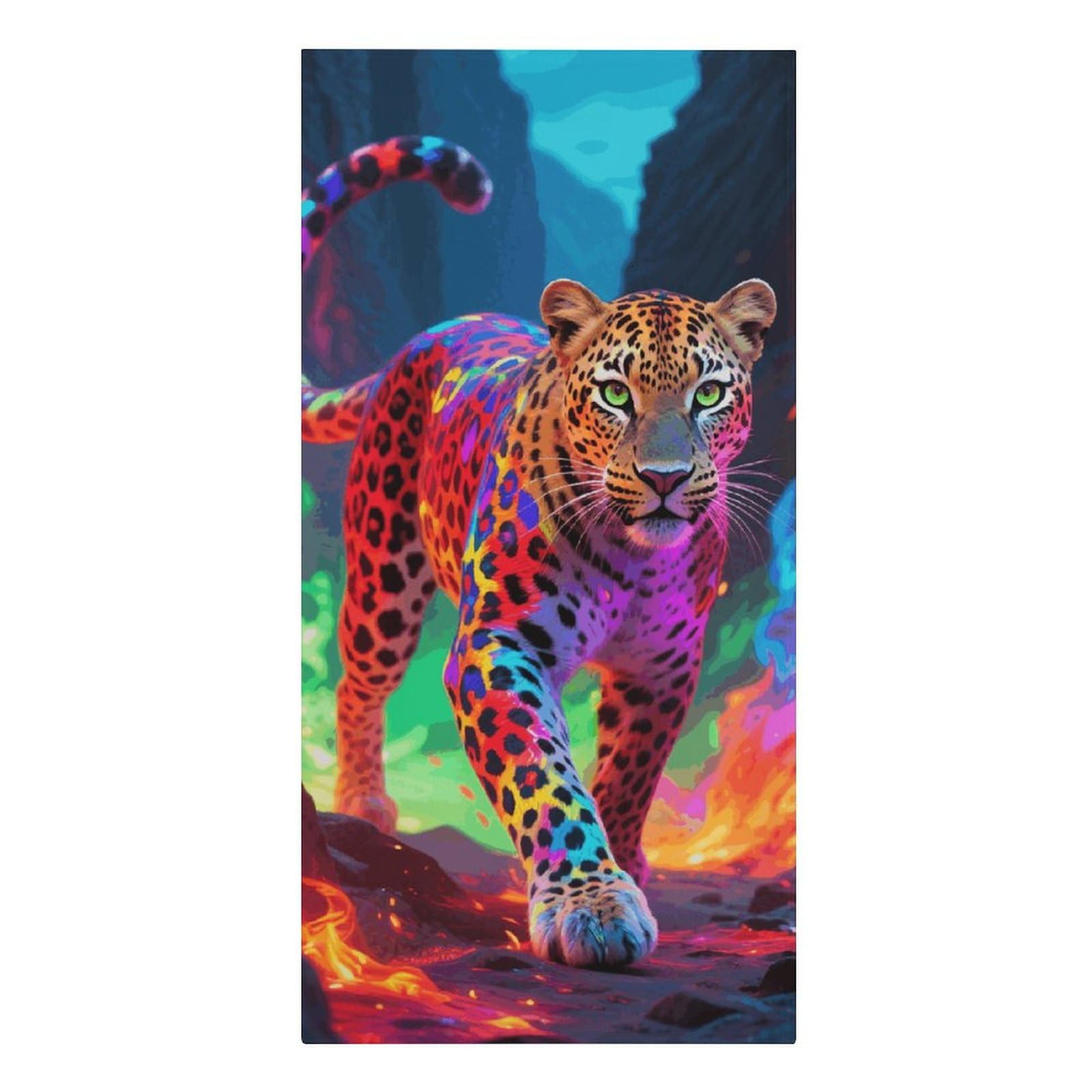 asbwuo Colorful Leopard Beach Towels Extra Large Quick Dry Absorbent
