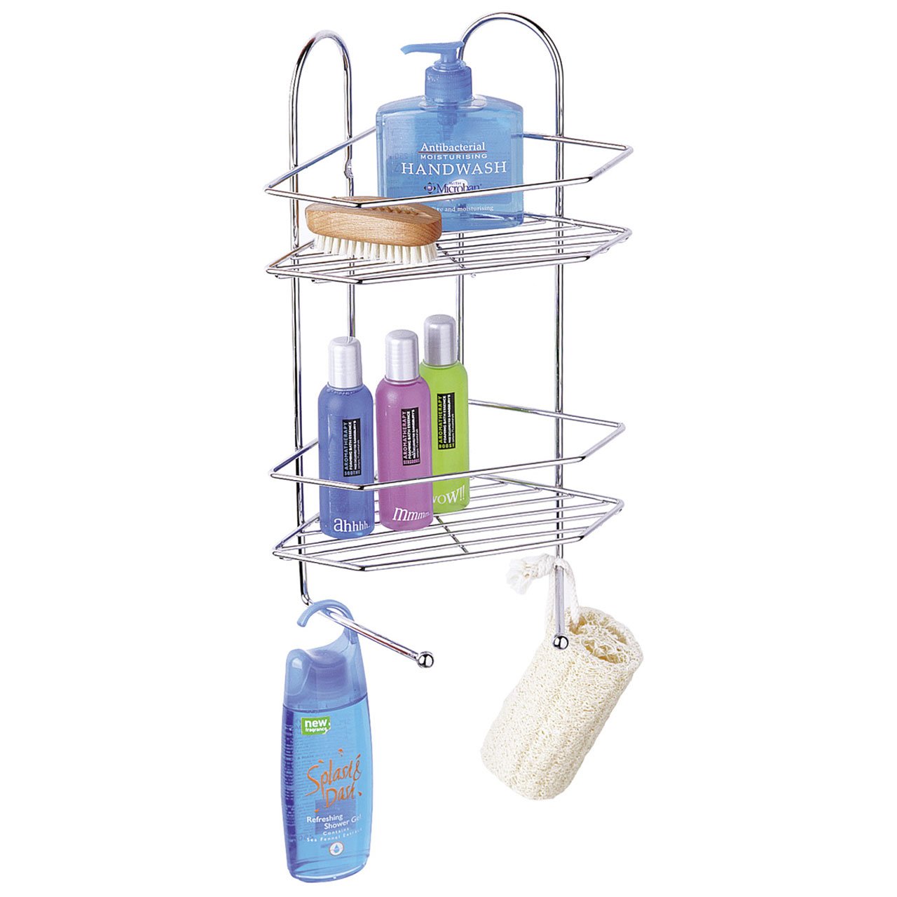 Premier Silver Housewares 2-Tier Corner Shower Rack - Chrome