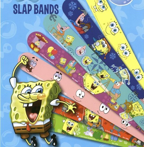 Spongebob Figure Snap Bracelets / Wristbands Set of 12 Different with Spongebob, Patrick, Plakton.. Etc