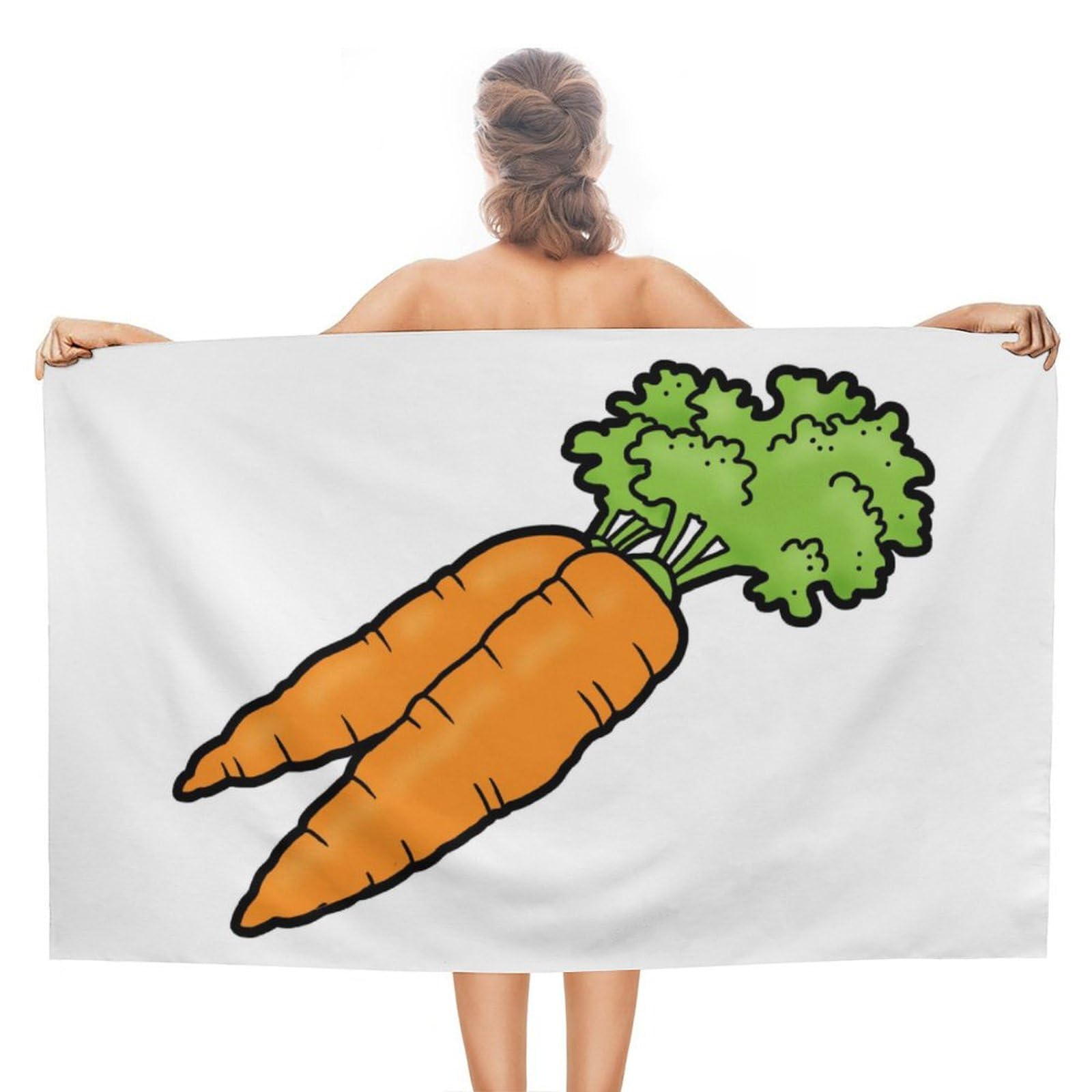 LWORZIIB Beach Towel, Carrot Bath Towel, Absorbent Towel for Swimming, Sports, Travel