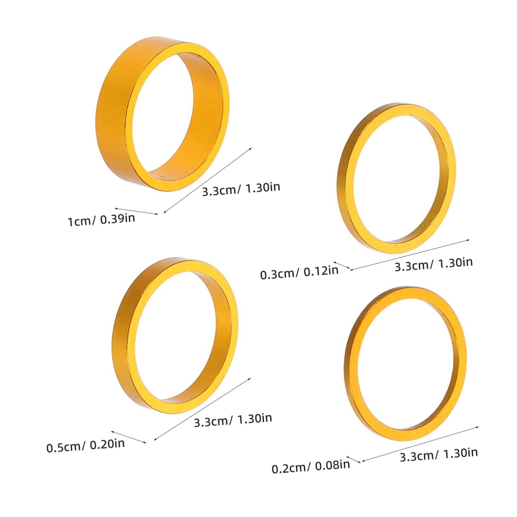 BESTonZON Threadless Bike Stem Spacers 6pcs Set 10/5/3/2mm Aluminum Alloy Handlebar Spacer