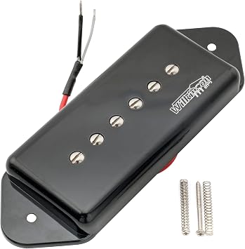 Wilkinson Low Gauss Iconic Sound Ceramic P90 Dogear Style Single Coil Neck Pickup for SG/LP Electric Guitar, Black