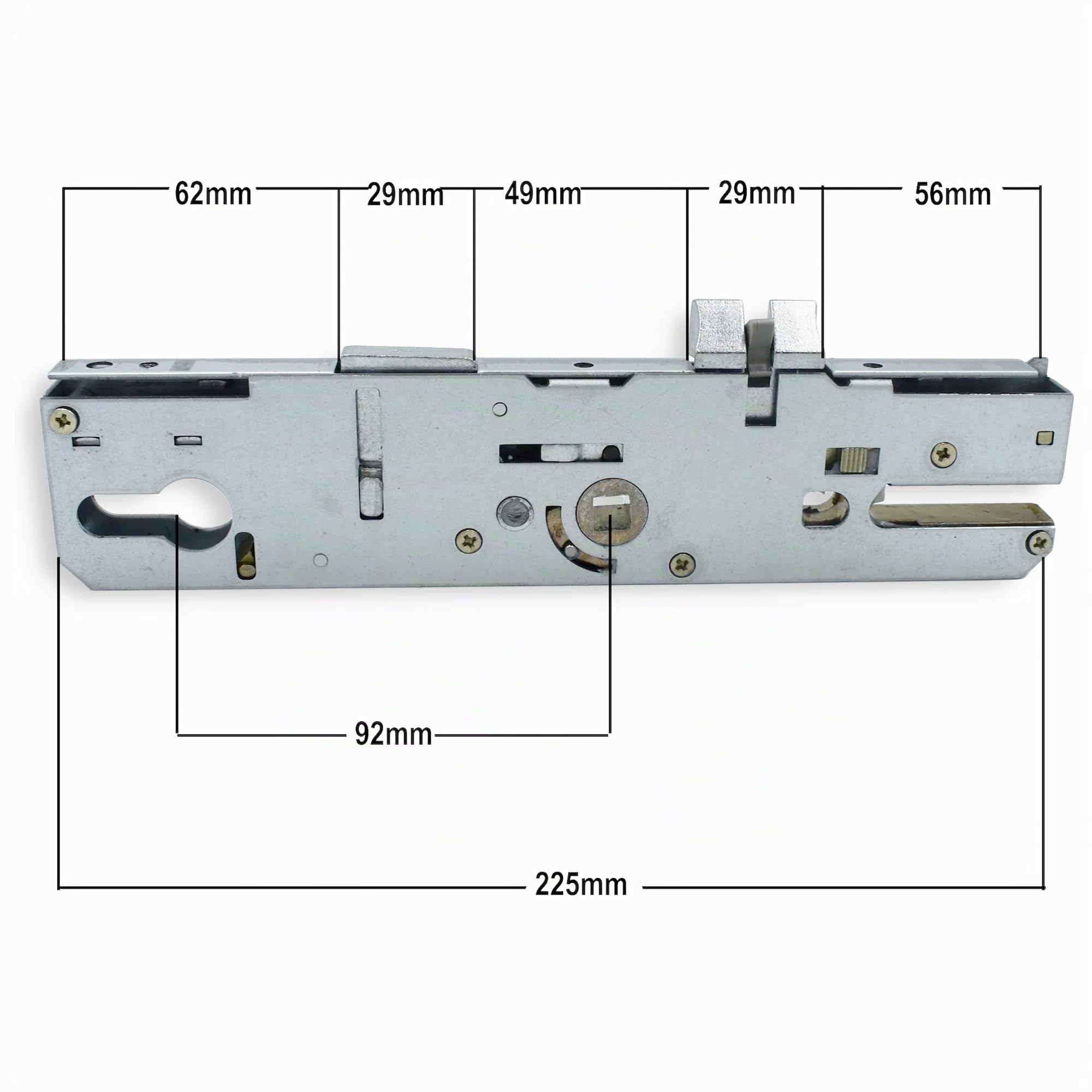 Maco - Meccanismo di ricambio per serratura di porta stile vecchio, in UPVC, case centrale 35 mm, 92 pezzi, alberino singolo