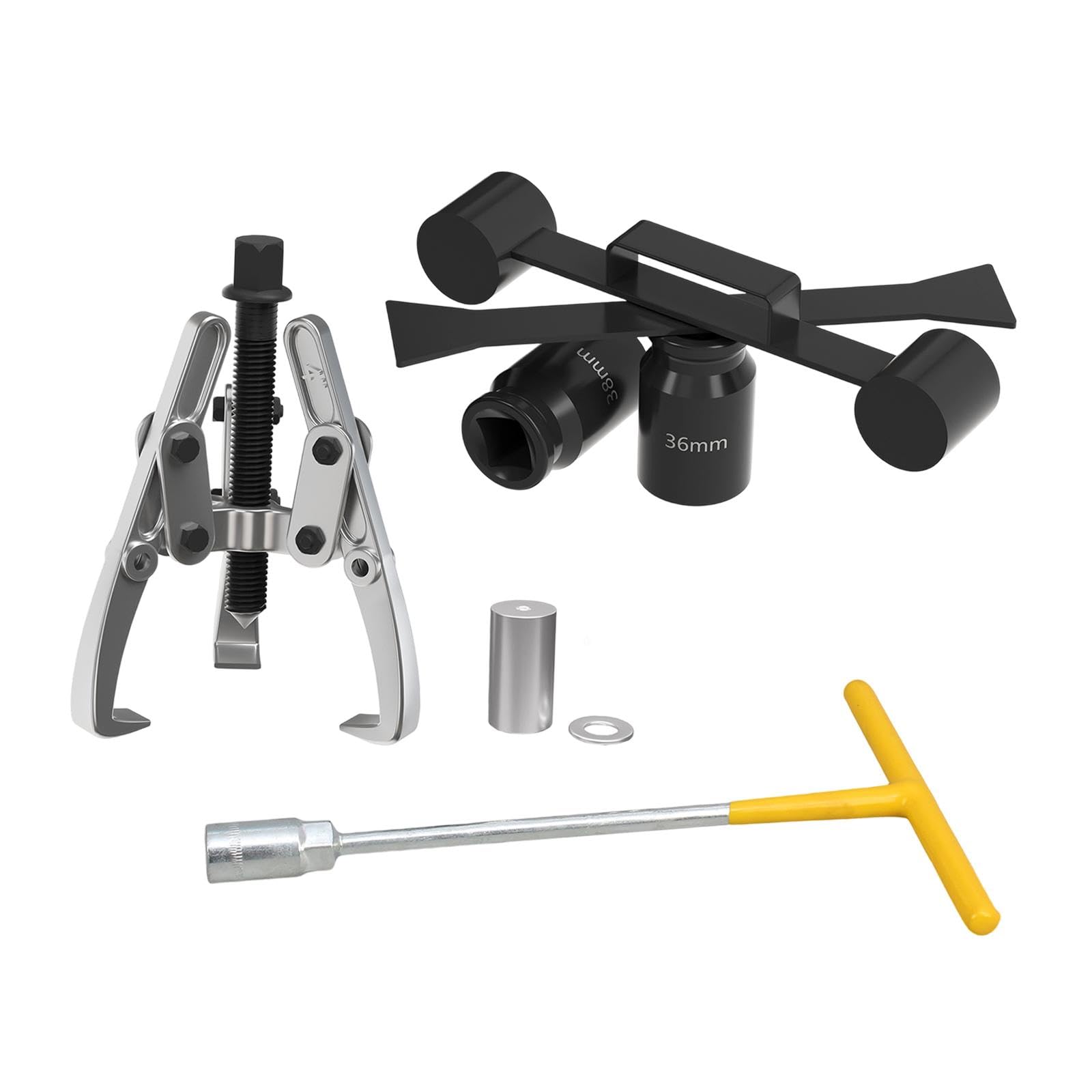 Herramientas de Reparación de Lavadora, Kit de Desmontaje del Tambor Interior con Extractor, 36mm y 38mm, Hierro