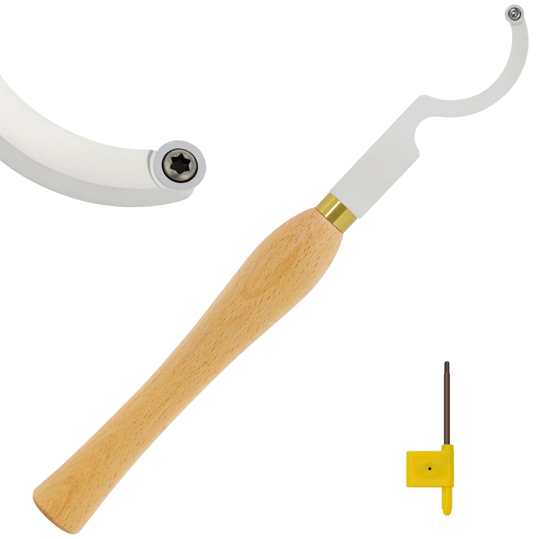 Herramienta de torneado de madera hueca con punta de carburo con punta de carburo con cortador de inserción de carburo redondo Ci5 de 8,9 mm para aficionados a la madera, bricolaje o carpintero