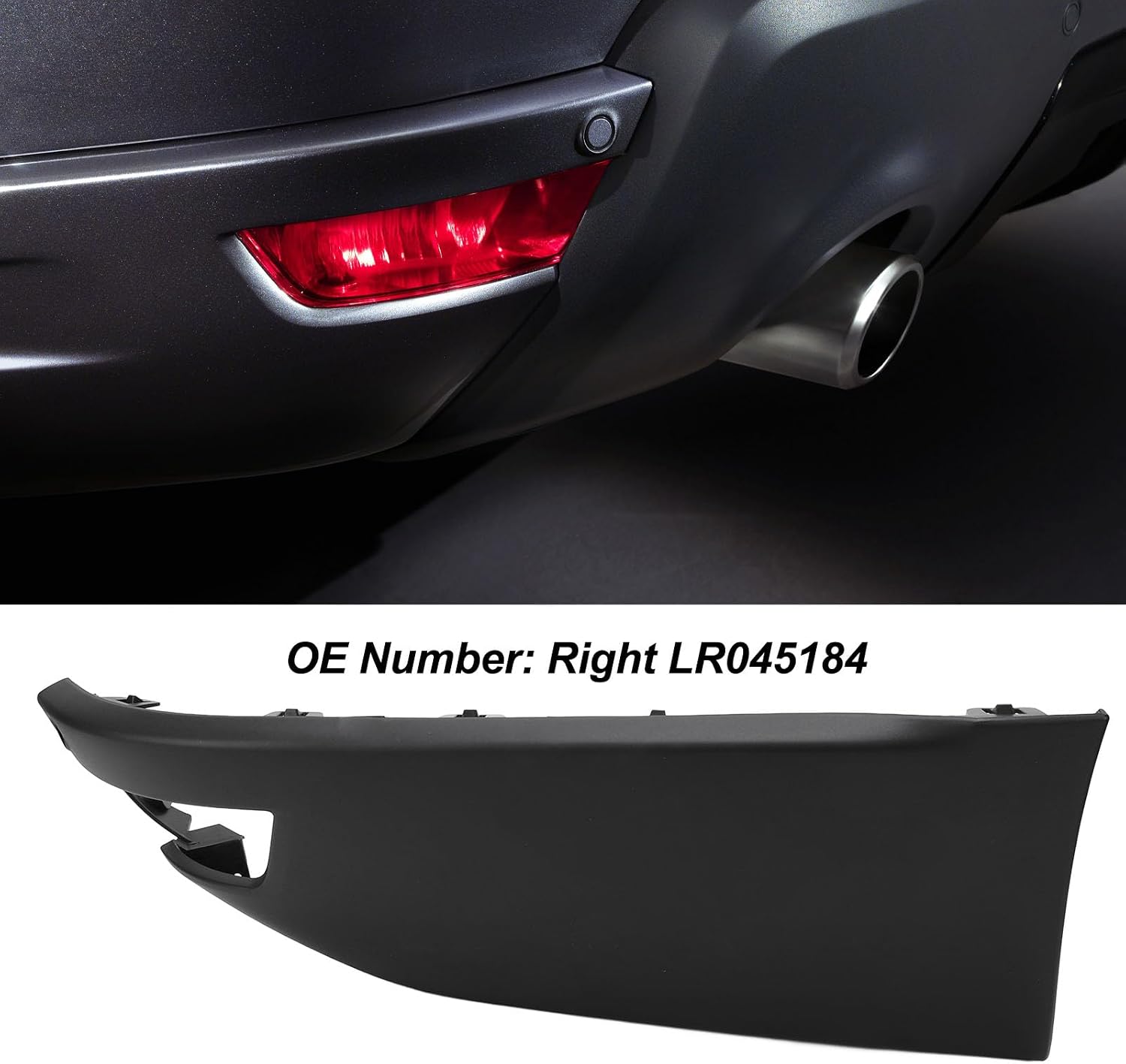 Rear Bumper Trim Side Moulding Scratch High Strength ABS Black Protective Insert for Sport L494 2013 2014 2015 2016 2017 (Right LR045184)