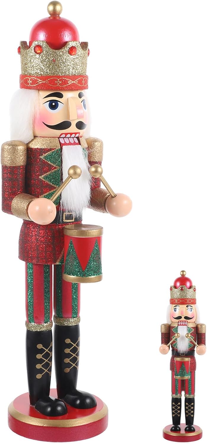 FUOYLOO Wooden Christmas Nutcracker Figurine Soldier Xmas Table Ornament Holiday Home Decor