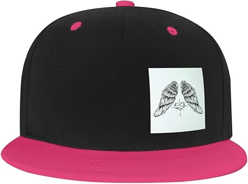 Miniatura 2 de QIZYOQA Angel Wings and Heart Snapback Hats for Men Women Hat Baseball Cap Flat Bill Visor White Hat