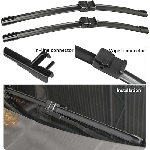 Miniatura 3 de Limpiaparabrisas delantero compatible con Audi TT MK1 2003-2006, parabrisas de 21 + 21 pulgadas, 2003, 2004, 2005, 2006, para todo tipo de clima