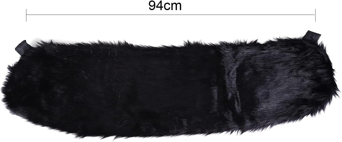 ITODA Women's Bridal Wedding Faux Fur Shawls and Wraps Furry Scarf Sleeveless Stoles with Tie Ribbon for Bride Bridesmaids - Image 2