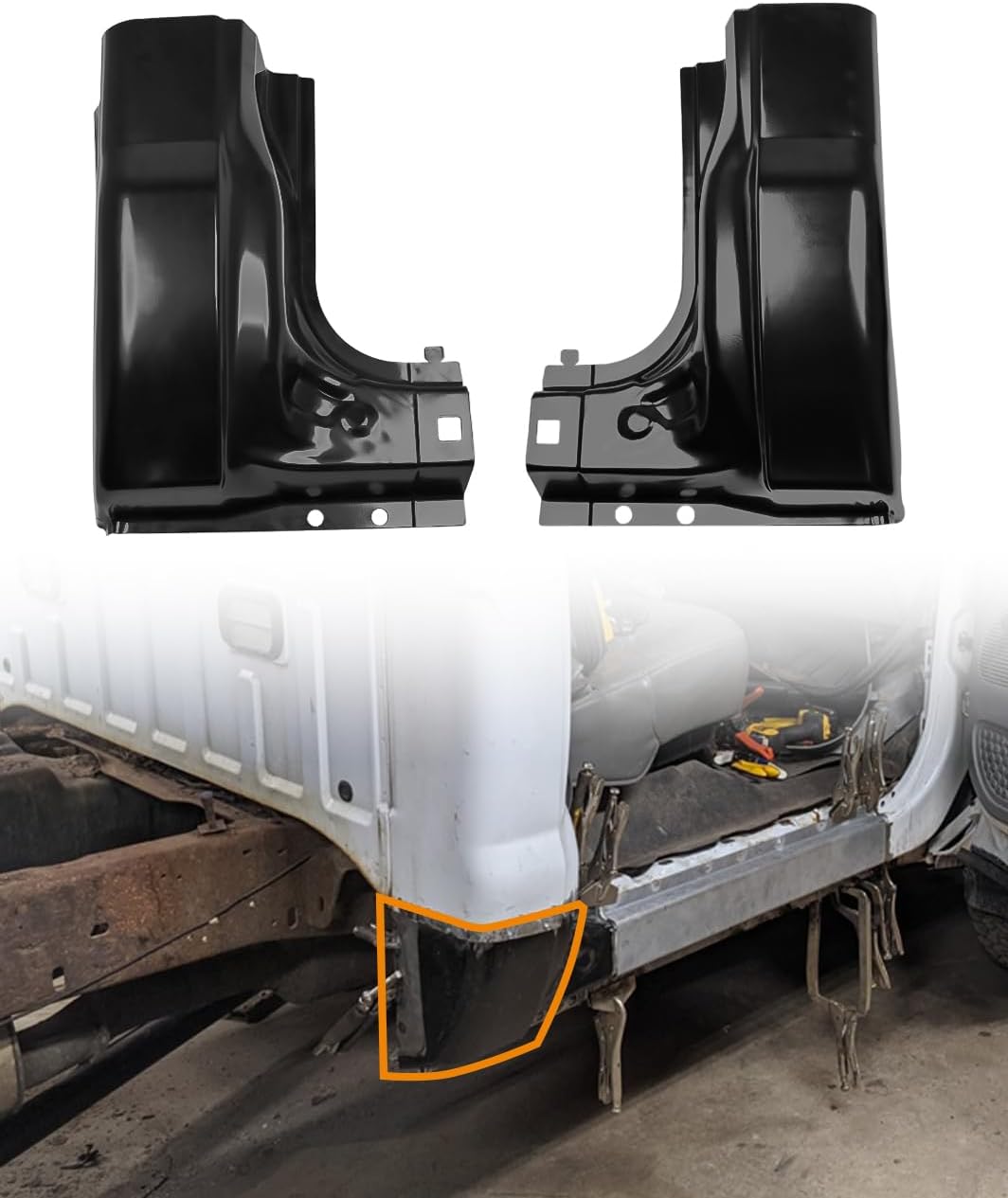 Cab Corner Kit Black Fit for 1999-2016 Ford Super Duty F250 F350 Regular Cab Standard Cab Crew Cab Driver & Passenger Side NOT for Ext cab