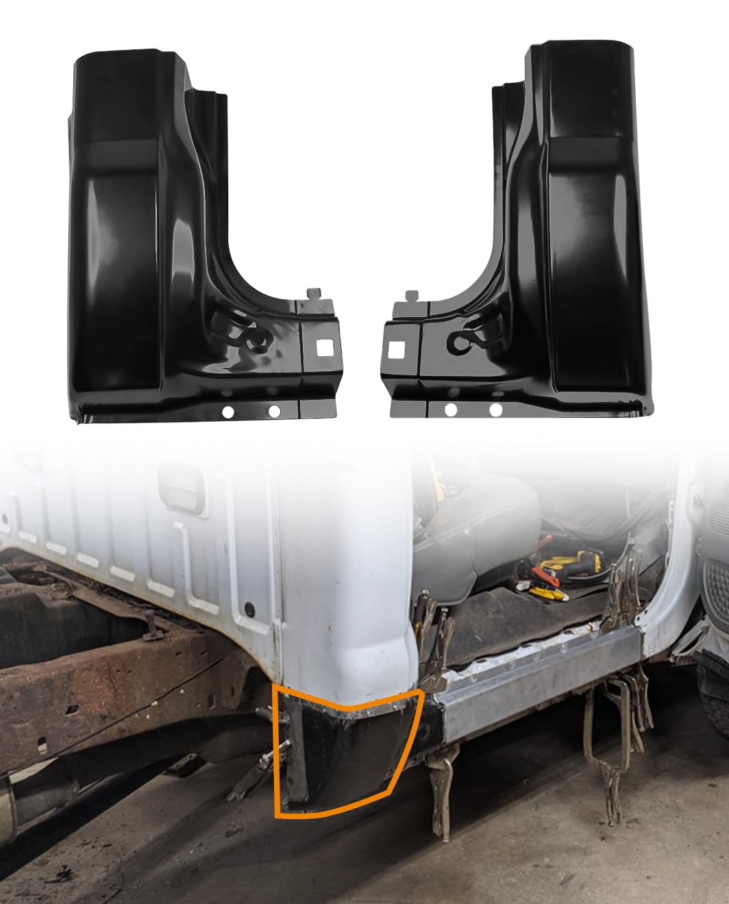 Cab Corner Kit Black Fit for 1999-2016 Ford Super Duty F250 F350 2 Door Regular Cab Standard Cab 4 Door Crew Cab