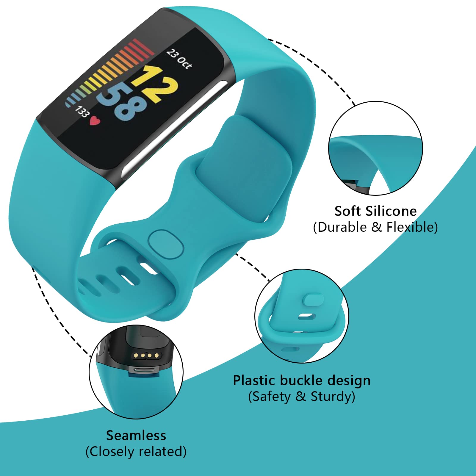 TopPerfekt Straps Compatible with Fitbit Charge 6 Strap - Image 3