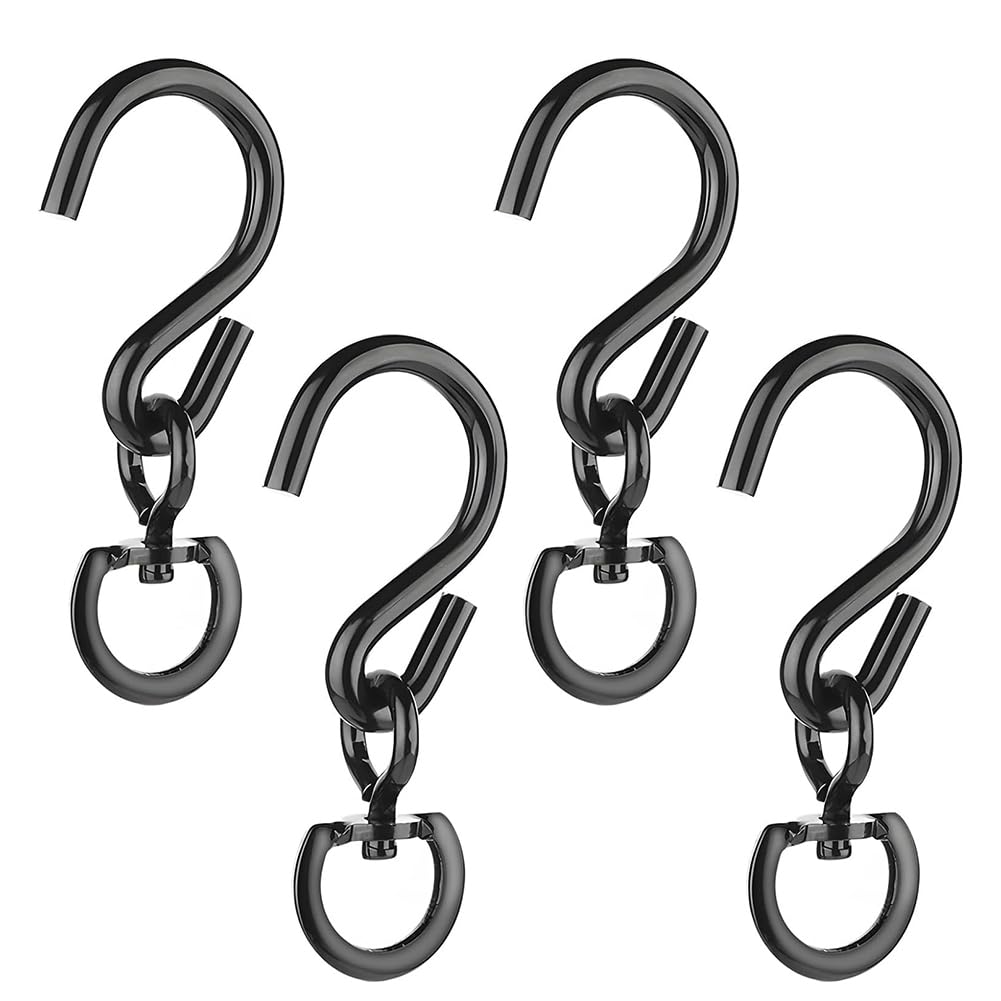 CTRLZS 4 Pcs Swivel Plant Hanger Pots Hooks Heavy Duty Hanging Plant Hook 360 Degrees Swivel Metal Hooks for Indoor and Outdoor