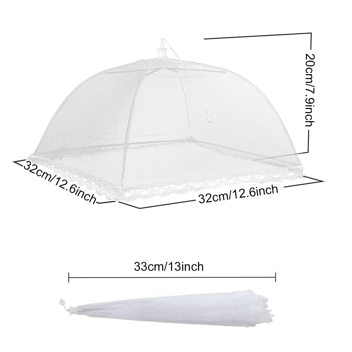 Cubiertas para Alimentos, Cubierta Plegable para Alimentos, Cubierta Contra Moscas, 3 Piezas Mosquitera Comida Desplegable, Cubierta Plegable para Tartas, Cubierta Protectora Alimentos Fresca, 32*32cm
