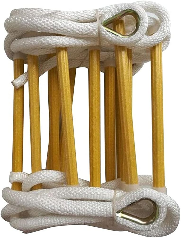 Rope Ladder,Safety Ladder Emergency Ladders for Homes The Fire Escape Ladder is Used for Fire Drills, Non-Slip Resin Rope Ladder/Yellow/6M/19.6Ft