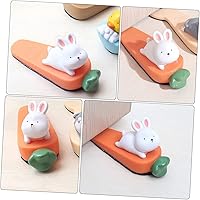 Vista 5 de Ciieeo Tope de puerta de conejo de dibujos animados de 5.51 x 2.75 x 1.96 pulgadas, protector de pared de vinilo para puerta, para el hogar