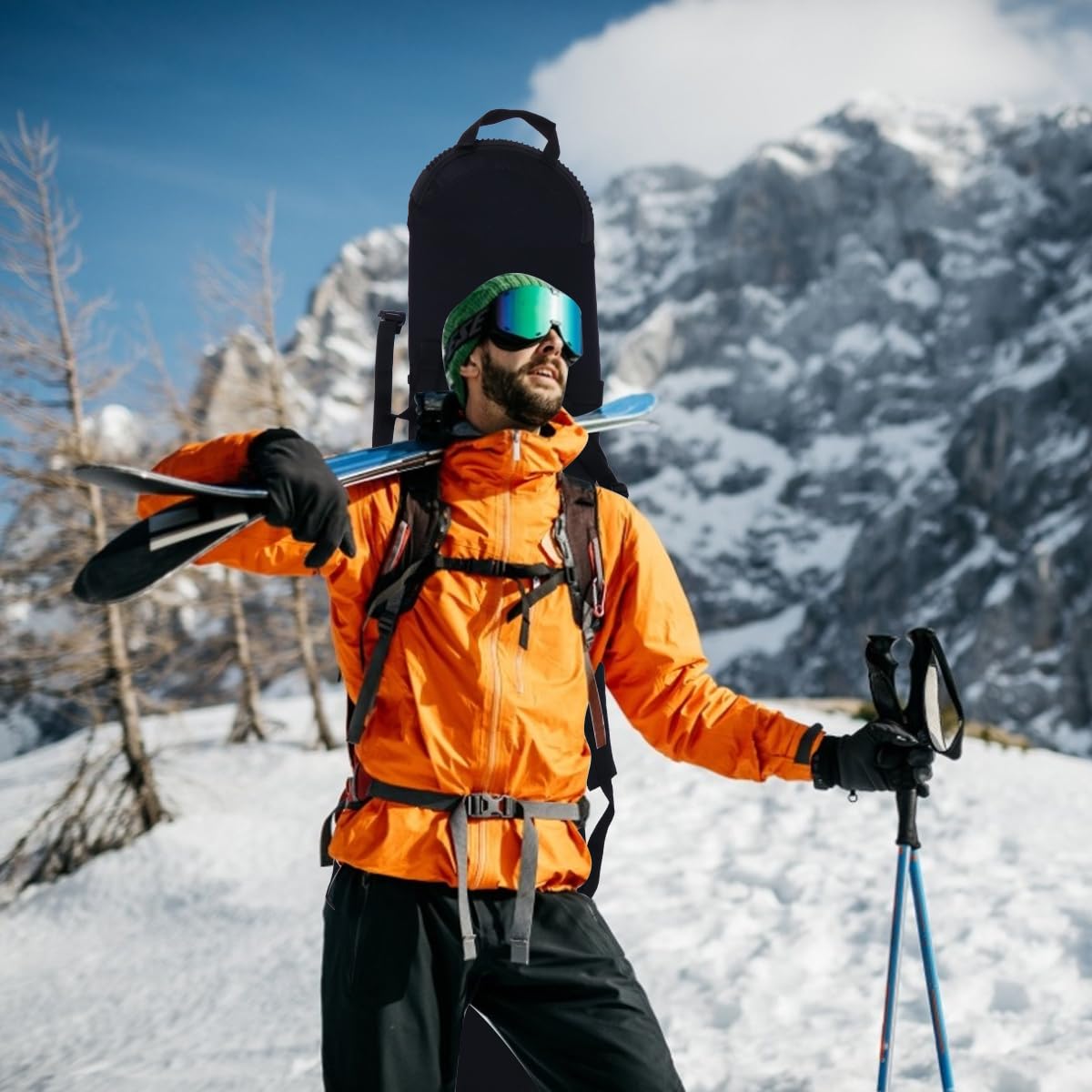 Torby na buty narciarskie Torba Czarna, lekka, na narty, do podróży, do przechowywania snowboardu, wytrzymały plecak na sprzęt, praktyczna ochrona torba bagażowa