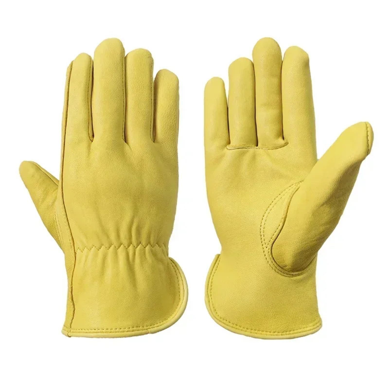 Gants de travail en cuir for hommes, moto, jardinage, protection sécurité, cueillette fruits, gants soudage Pour le jardinage(L)