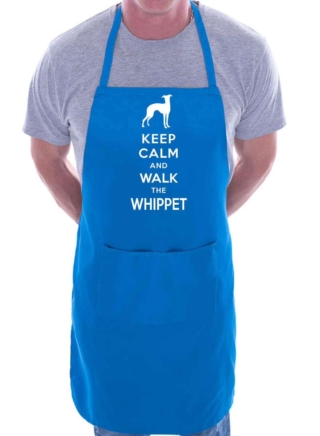 Print4u Women's Blue Keep Calm & Walk The Whippet Apron Cooking Novelty Bbq Gag Gift Present For Dog Lover Mens