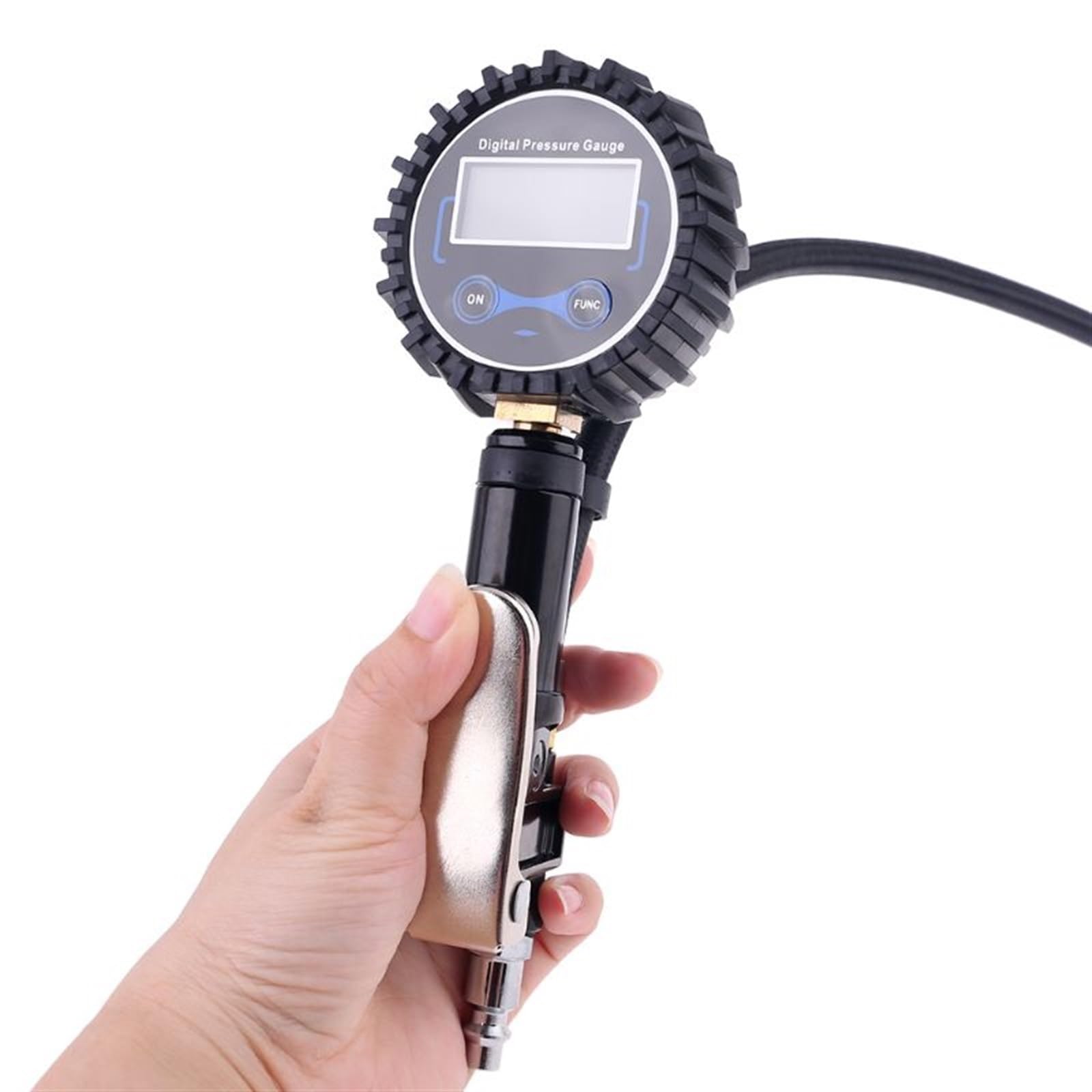 Manometro Pressione Gomme Gonfiatore digitale for pneumatici con manometro Pistola for gonfiaggio automatica ad aria for impieghi gravosi 0-200 PSI Manometro Pressione Gomme Professionale