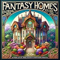 Fantasy Homes Coloring Book for Adults: An Adult Coloring Book Full of Whimsical Architectural Fantasy Home Design Images | Black and Grayscale Line ... Series of Fantasy Architecture) Volume One B0CNGHJRCP Book Cover