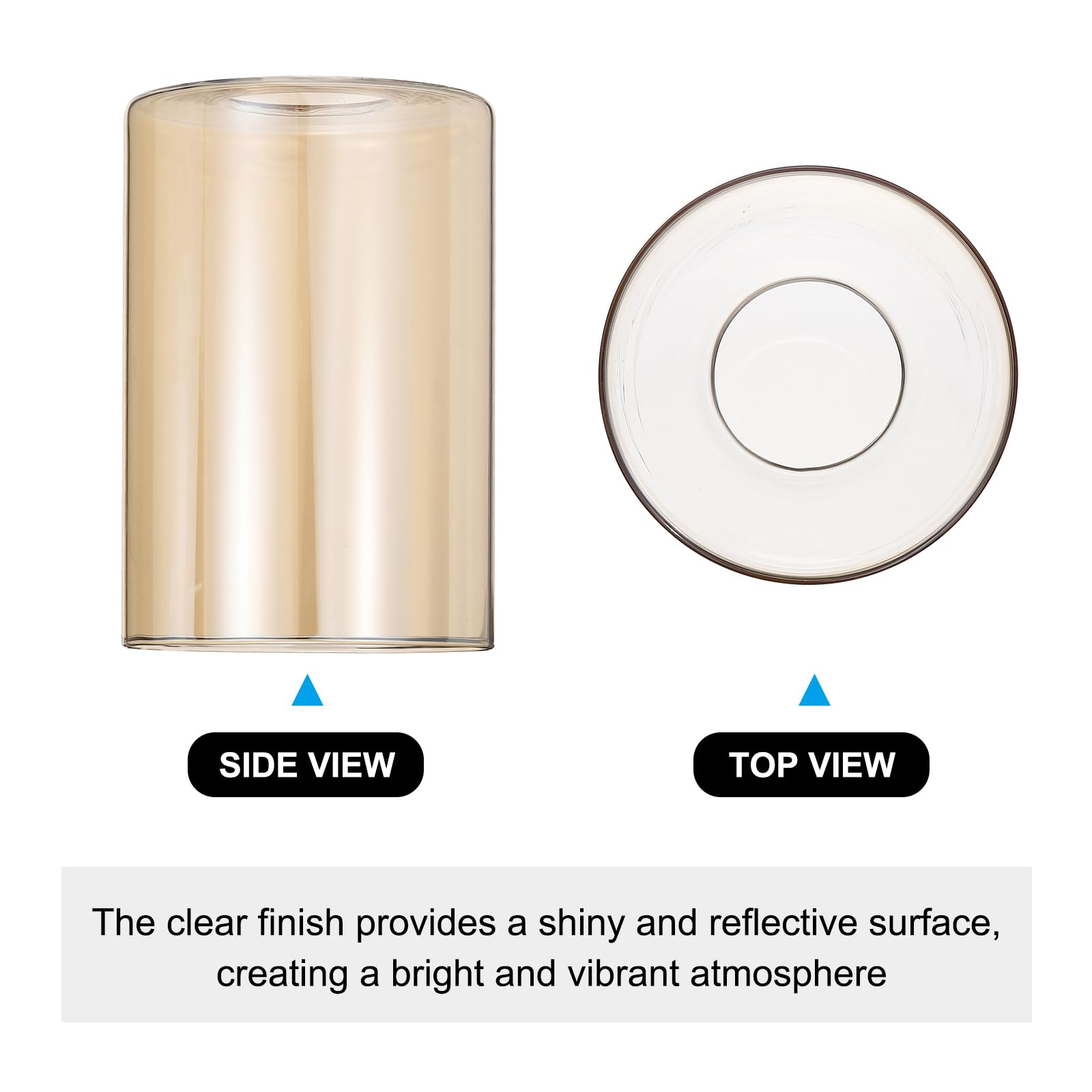PATIKIL 6 x 4 Inch Clear Amber Glass Shades Replacement - Image 3