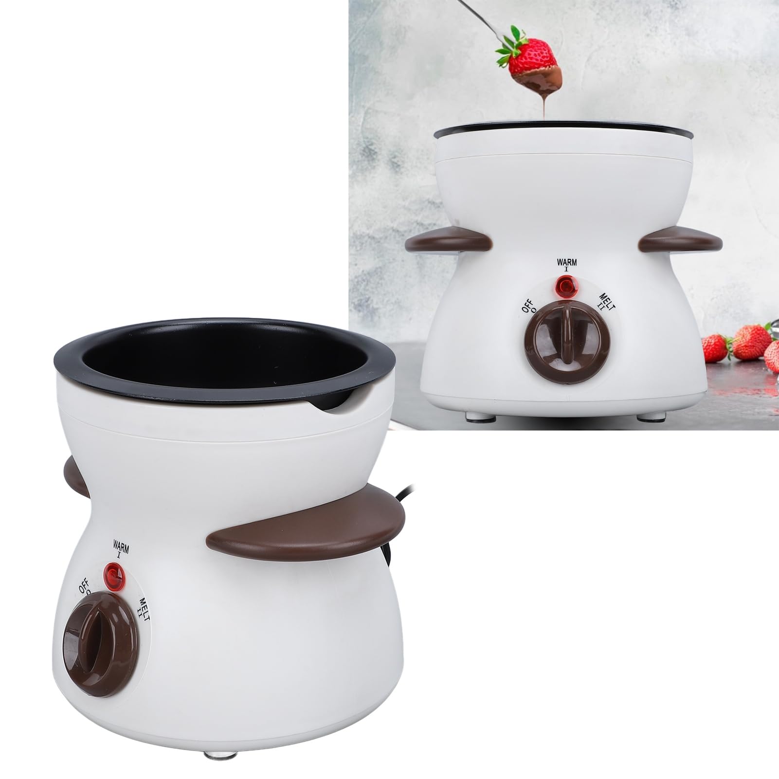 Mini juego de olla eléctrica para fondue con 10 tenedores para mojar, olla para fondue de chocolate, olla pequeña para derretir chocolate, queso caramelo, blanco para fiesta