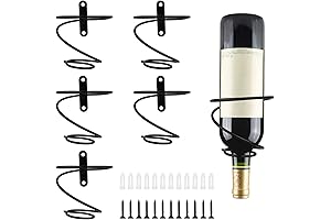 6 Pieces Spiral Wine Wall Holder for Wall Decor and Wine Storage