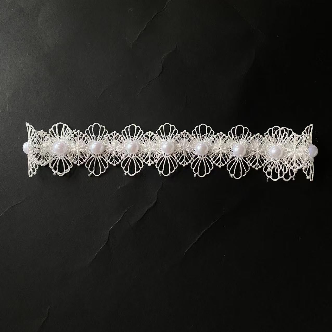 Wedding Garter with Floral Lace, Blue and White, Bridal Garters