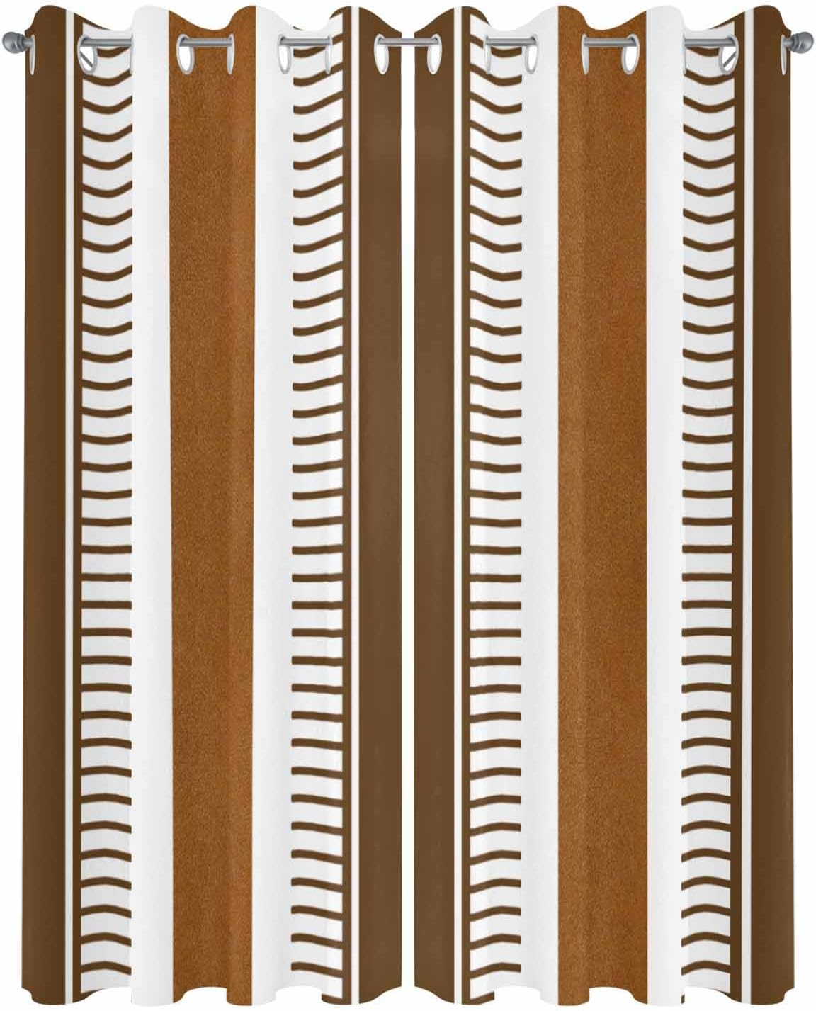 Outdoor Curtains Brown Stripe Privacy Waterproof Curtain for Patio Boho Style Indoor/Outdoor Curtain Light Filtering Grommet Outside Curtains Panels for Patio Gazebo Balcony 54 x 84 Inch Set of 2