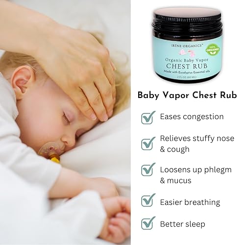 Miniatura 2 de Irene Organics Organic Baby Vapor Chest Rub Clean Vapo Rub Made with Non Toxic Ingredients, Organic Cough & Congestion Relief Balm, Safe Natural