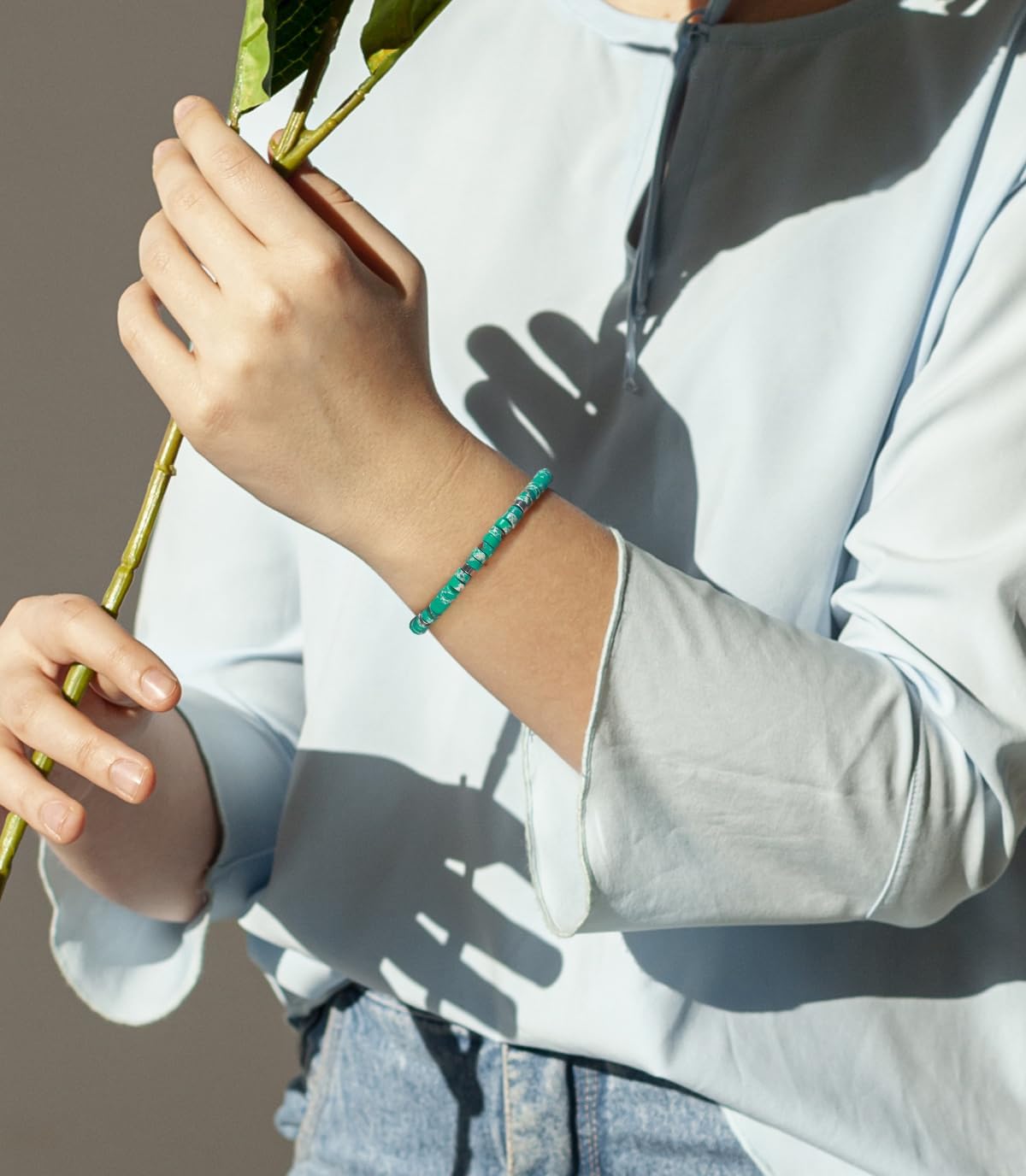 CASDAN Natural Crystal Beaded Bracelet for Women Natural Stone Adjustable Braided Rope Bracelets Spiritual Bracelet Inspirational Gifts - Image 4