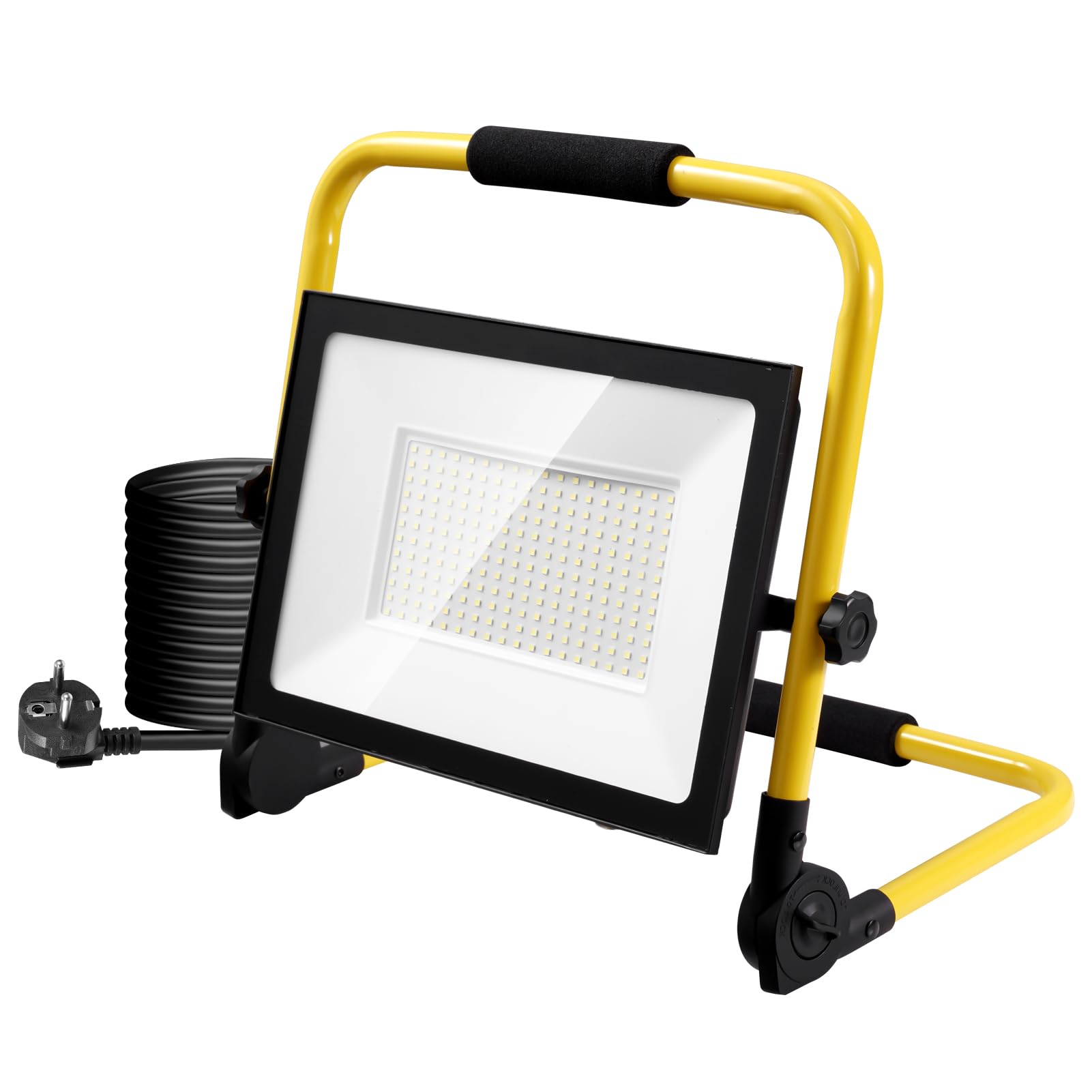 Faretto LED da Cantiere 200W,20000LM 6500K Bianco freddo Faro LED Portatile,Lampada da Lavoro con Spina,IP65 Impermeabile Faretti LED per Edilizia Officina Campeggio Garagefaro led esterno