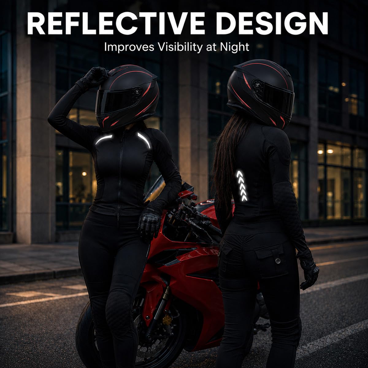 SSWH Completo Moto Donna con Giacca, Leggings e Protezioni CE Rimovibili | Abbigliamento Protettivo Moto Donna con Protezioni CE, Mesh Traspirante e Design Leggero per Guida Estiva
