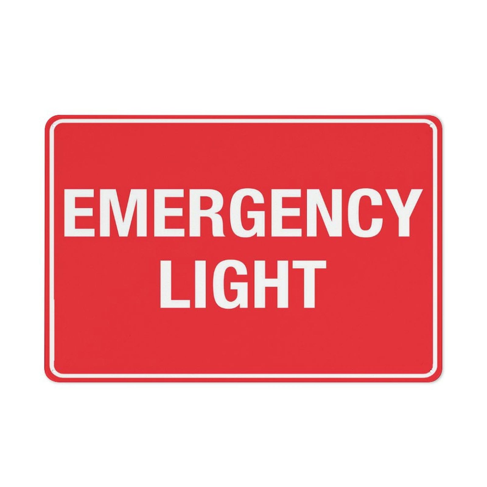 Peiyeety A06 Emergency Light Sign Outdoor Metal Sign - 12X16 Inches Metal Signs For Business, Workplace, Office, Home, Delivery Signs, Road Signs, Garden Signs