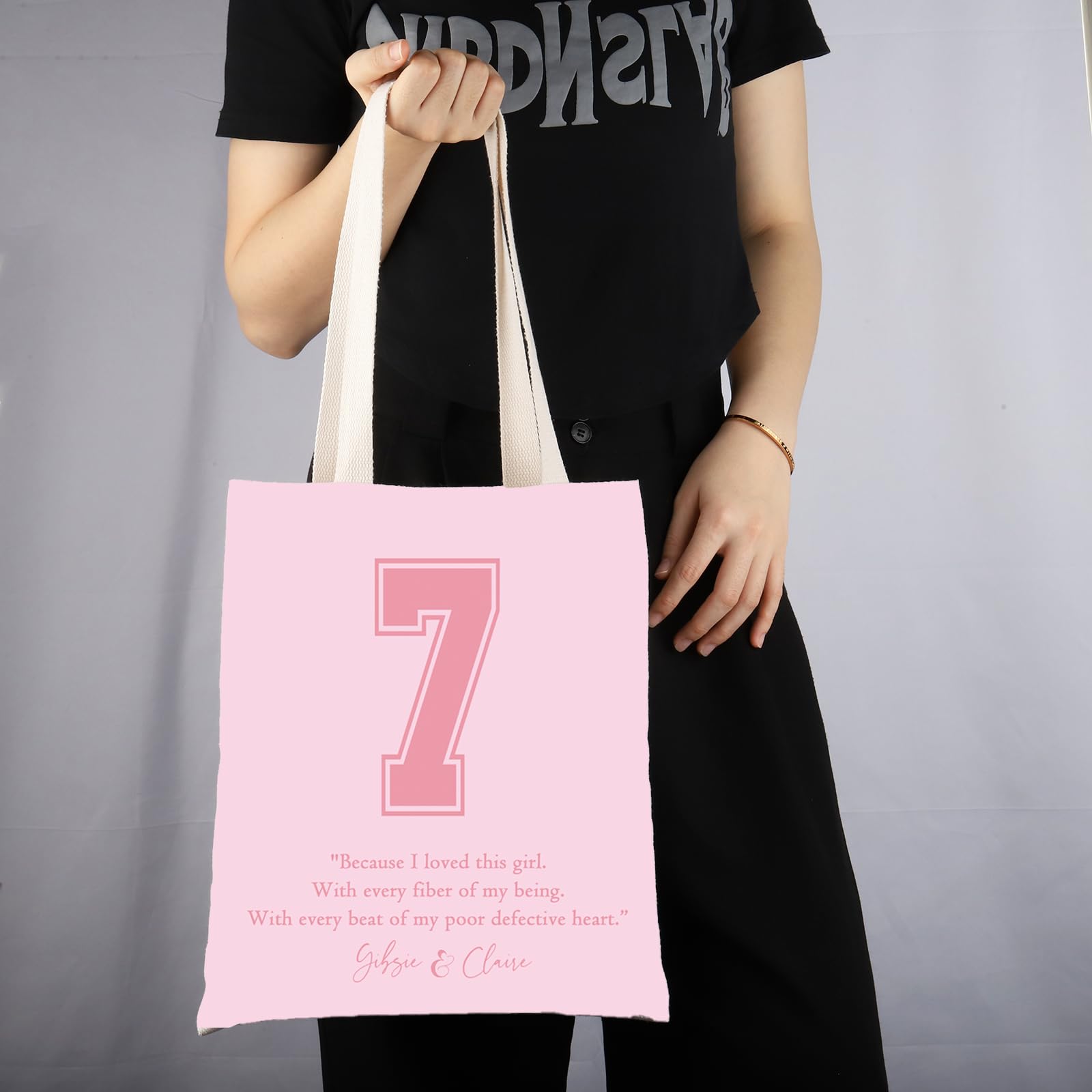 Boys of Tommen Series Taming 7 Inspired Gift C Walsh Merchandise Gibsie and Claire Quote Gift for Romance Book Lover (7 Tote) - Image 4