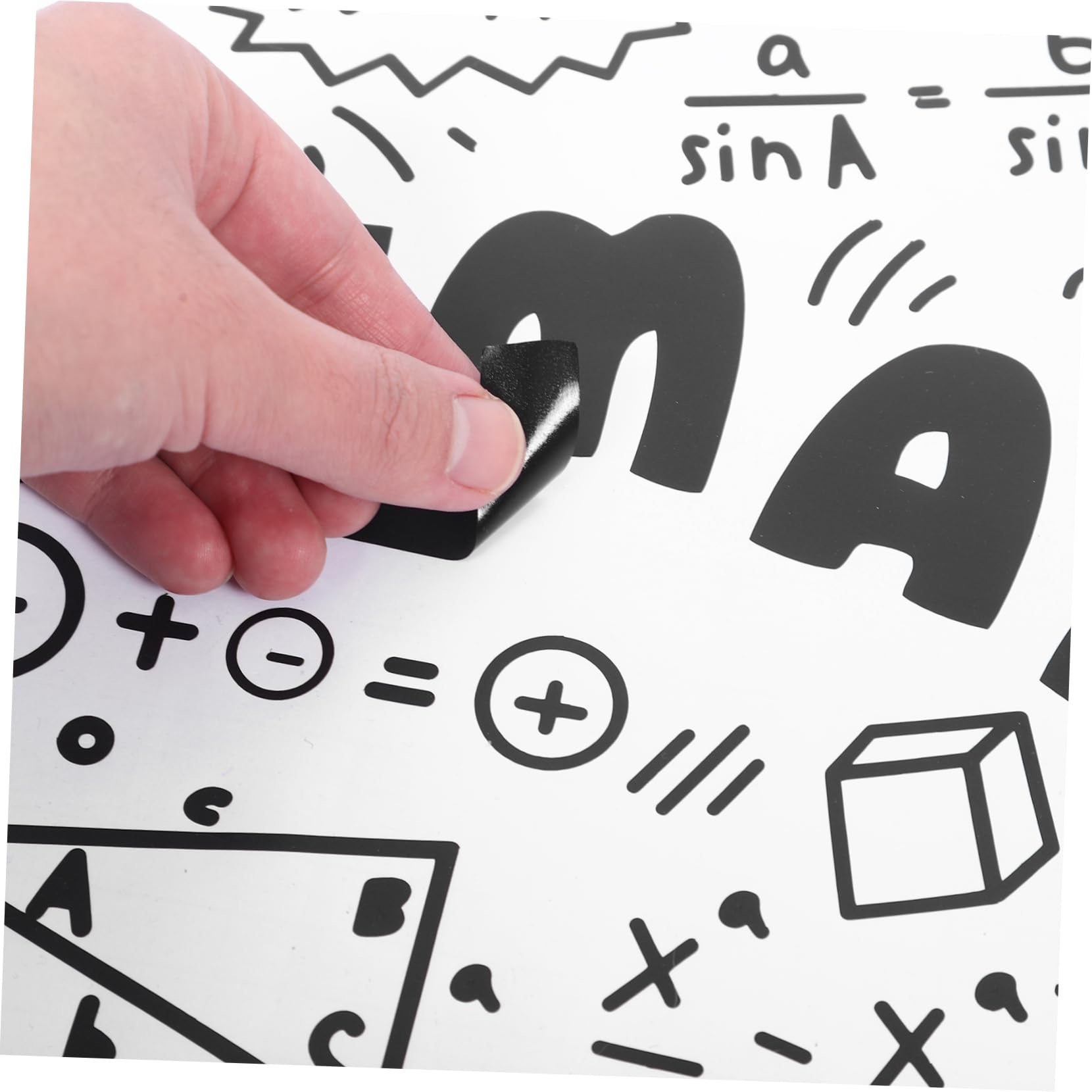 NUOBESTY 4 Fogli Adesivo Murale Tema Matematica Decorazione per Amanti Della Matematica Facile da Applicare Adesivo Autoadesivo per Camera da Letto e Aula