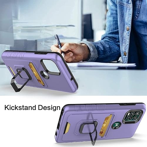 Miniatura 5 de Funda compatible con Moto G Stylus 5G con protector de pantalla de vidrio templado 2 unidades híbrida resistente a prueba de golpes, soporte