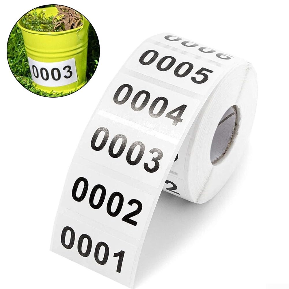 Sequential Numbered Labels 1000 Count Self Adhesive Numbered Stickers