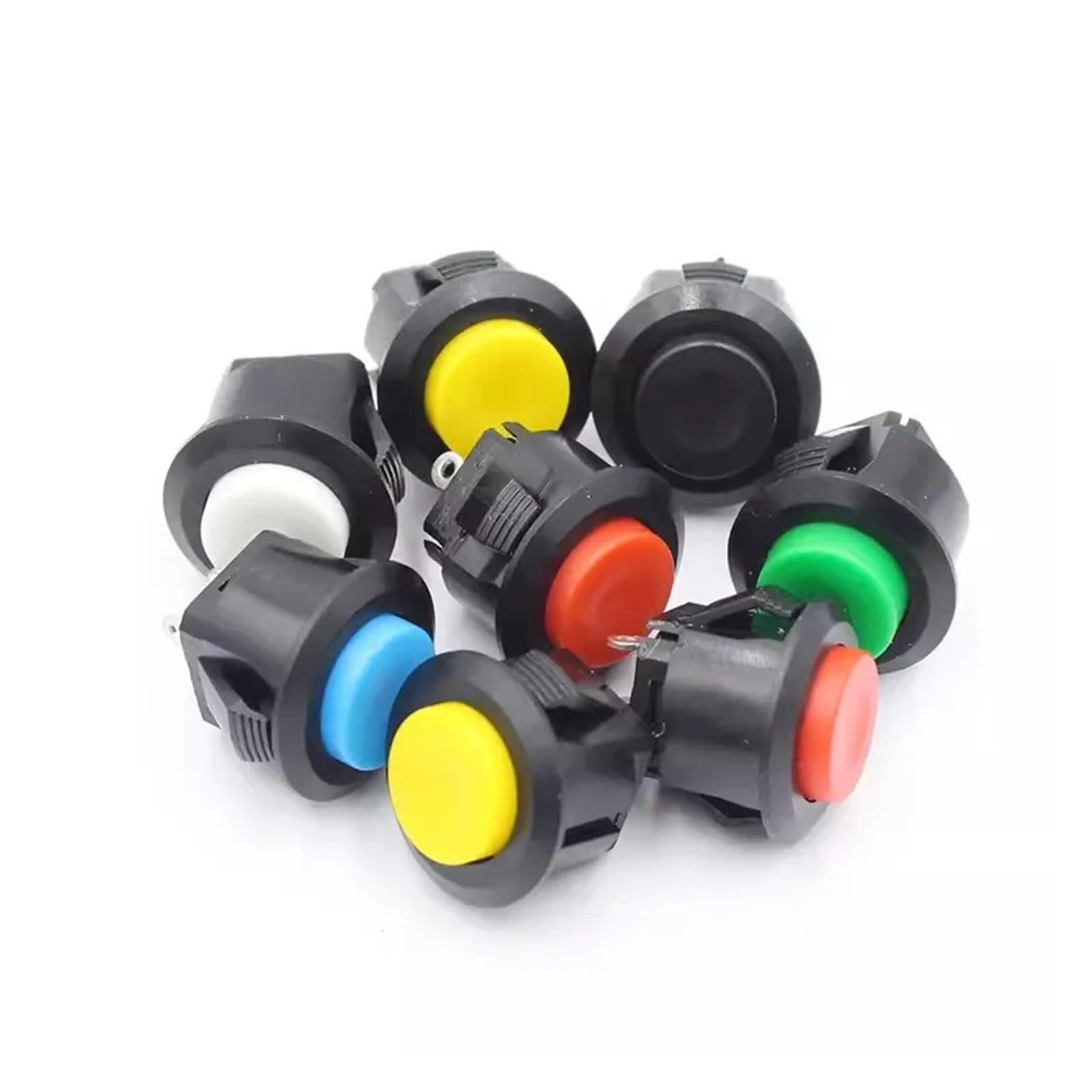AUOQKQUT 1pc Blue DS-500 snap button switch 14mm self-reset normally open 2-pin