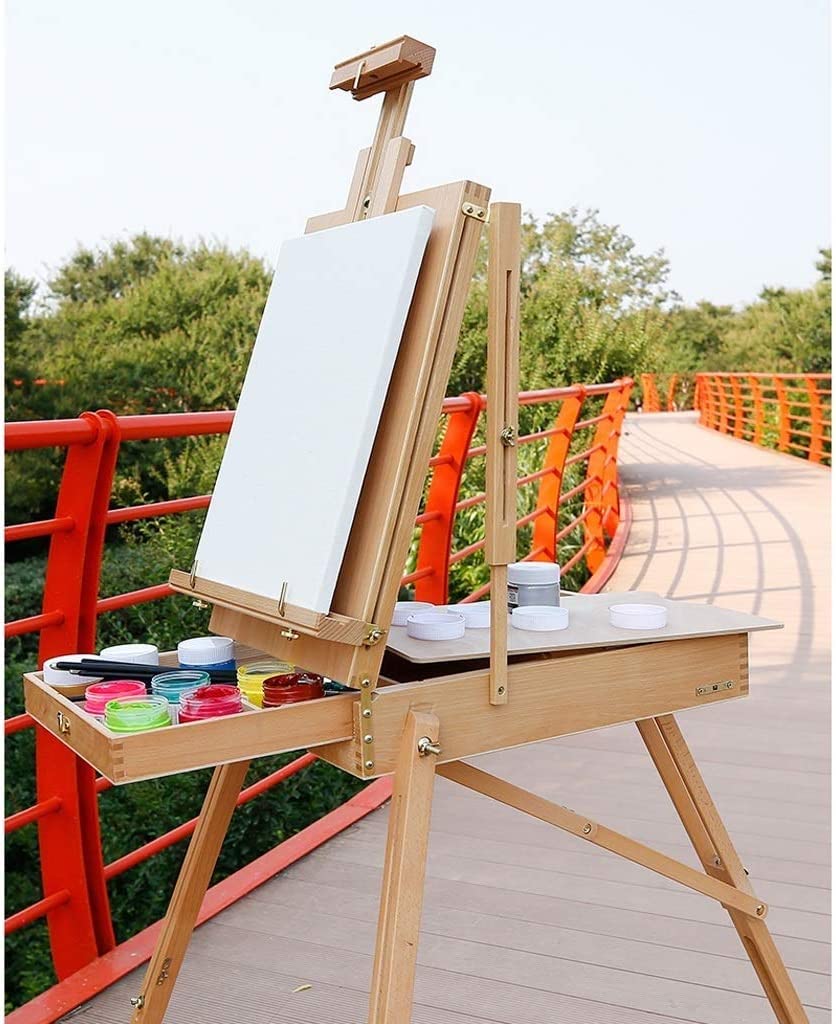 Exhibidor de Carteles Exhibidor de Lienzo con cajón Caballete de Escritorio para Estudio Artista para Pintar al Aire Libre Soporte de Pintura(Original)