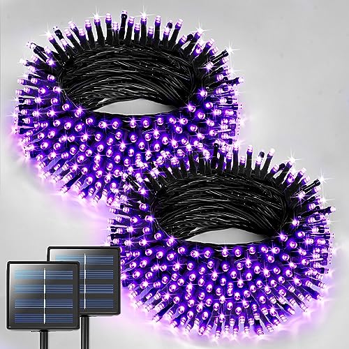 JMEXSUSS 2 Pack Solar String Lights Outdoor Waterproof, Total 400 LED 151FT Solar Christmas Lights...